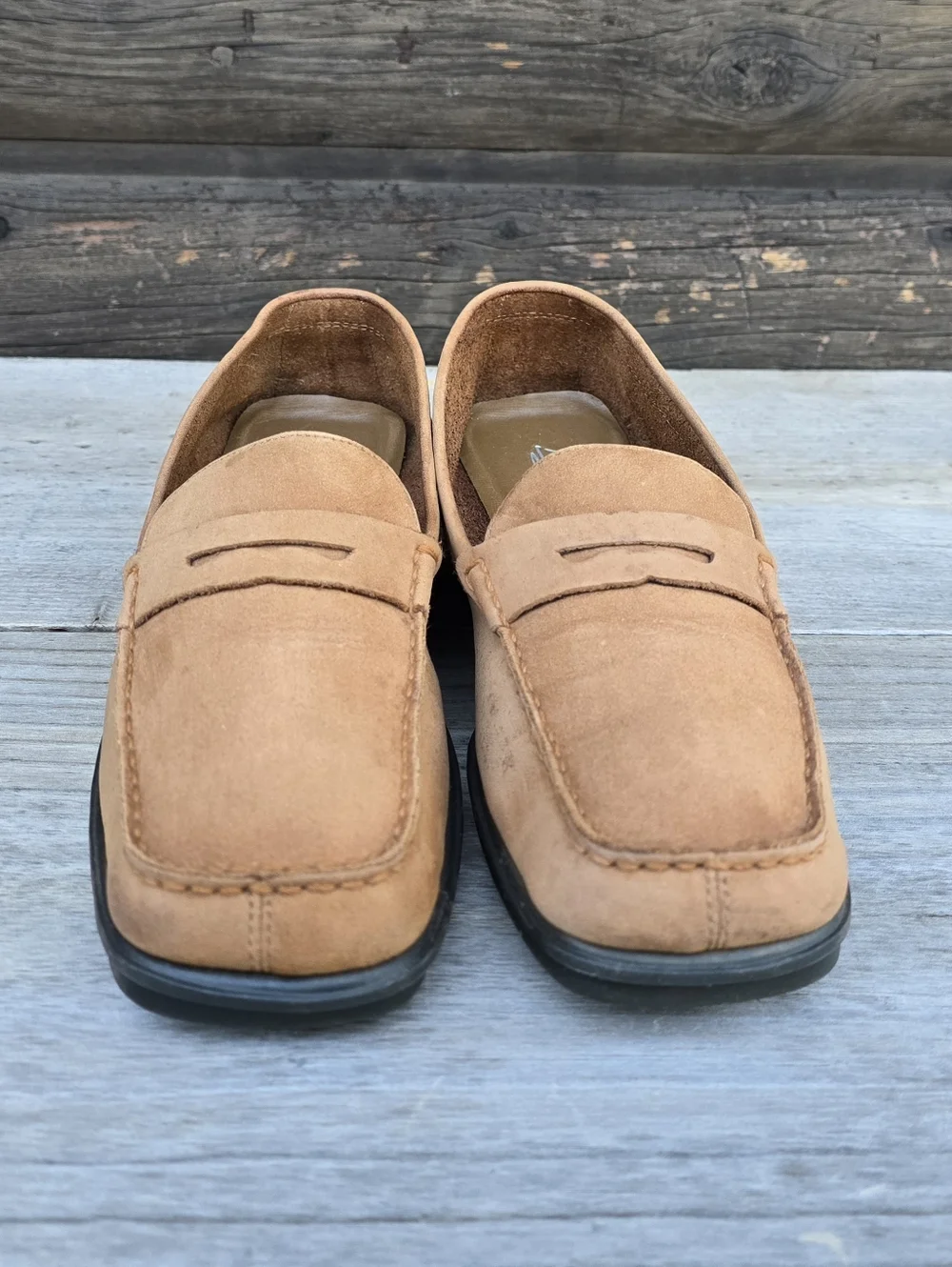 Aerosoles Y2K Preppy Minimalist Leather Sqaure Moc Toe Comfort Penny Loafer 8M